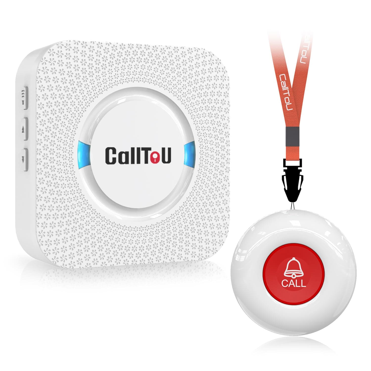 CallToU Caregiver Pager Wireless Call Button Nurse Alert System Help Button for Home/Elderly/Patient/Disabled Attention Pager 500+ Feet 1 Plugin Receiver 1 Waterproof Transmitter