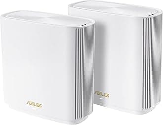 ASUS ZenWiFi Whole-Home Tri-Band Mesh WiFi 6E System (ET8 2PK), Coverage up to 5,500 sq.ft & 6+Rooms, 6600Mbps, New 6GHz Band, AiMesh,Instant Guard