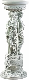 Design Toscano KY992 Chatsworth Manor Neoclassical Furniture Pedestal Column Plant Stand, Polyresin, Antique Stone, 71 cm