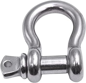 MarineNow 316 Stainless Steel Bow Shackle with Oversized Screw Pin, Marine-Grade Hardware for Anchor Lines, Towing, Dinghies, Canoes, Trailers, Utility Tie-Downs & Off-Road Recovery