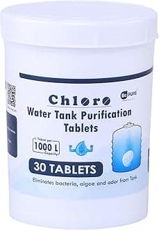Bepure Chloro 1000 | Water Purification Chlorine Tablets for Water Tank | Pack of 40 Tablets| Eliminates Bacteria, Algae and Odor from Water Tank | 40 Tablets for 40000 litres