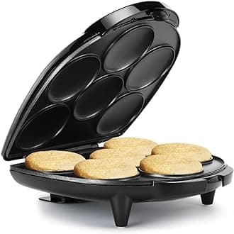 Non-Stick 6-Section Multi-Food Maker - Arepas, Mini Pancakes, Corncakes and More - Black,12 Inch
