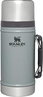 Stanley Classic Legendary Large Food Jar 1.0 qt | Vacuum Insulated Food Container | Wide Mouth Screw On Lid | Packable for Travel | Stainless Steel with Leakproof Lid | BPA-Free | Hammertone Silver