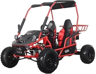 X-PRO E-Rover 2000 Electric Kids Go Kart with Reverse and Rear Disc Brake! Big 8” Wheels！ (Red)