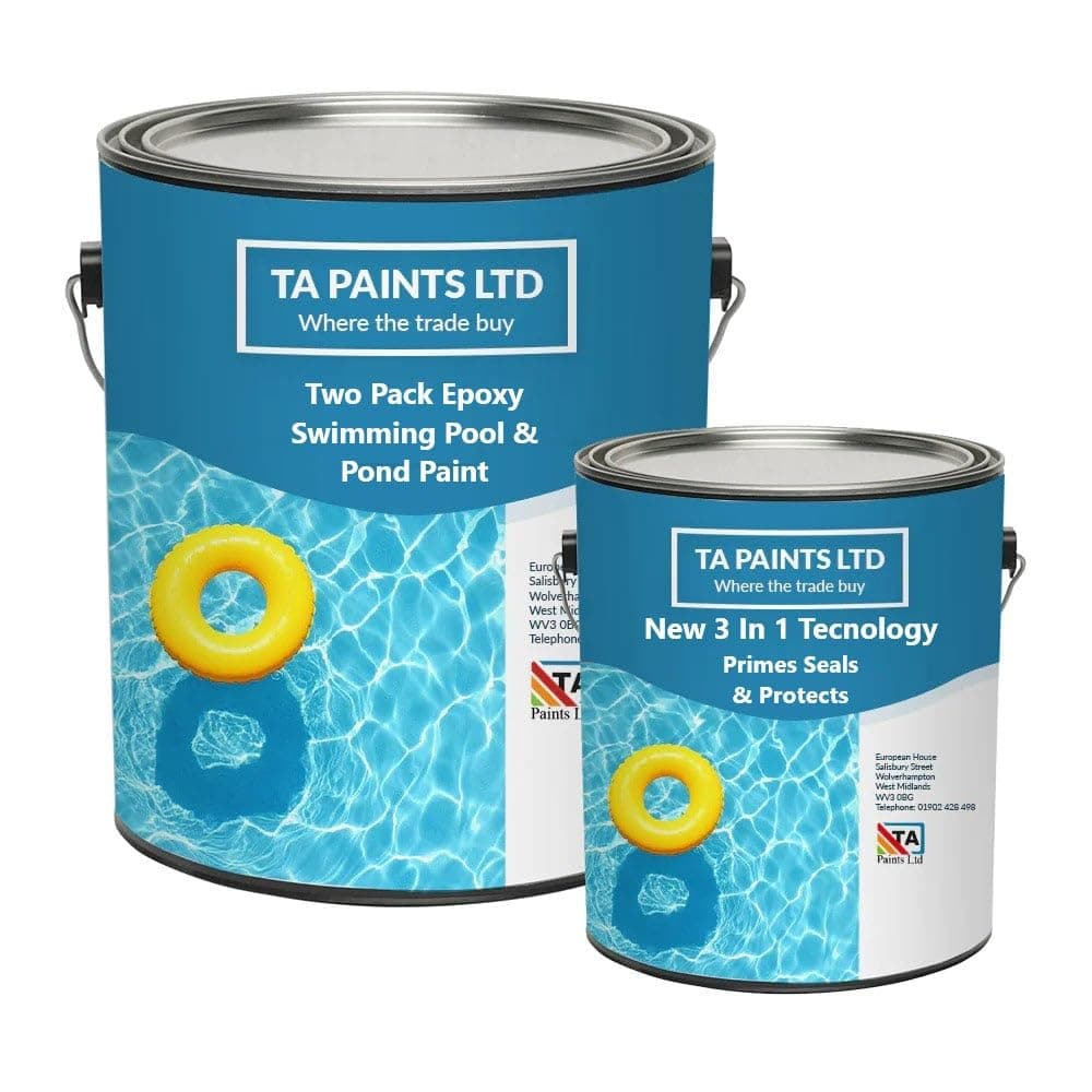 Two Pack Epoxy Swimming Pool & Pond Paint 3 In 1 Primes Seals Protects Chemical Resistant Direct to Concrete Fibreglass Brick & Stone (5L RAL 5012 Blue)