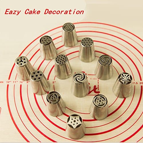 12pcs Russian Tulip Nozzle Perfect for Cake Cupcake Decorating Icing Piping Nozzles Russian Rose Nozzles Tips Cooking Cake Tools