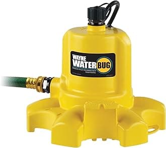 WAYNE - WaterBUG 1/6 HP 1350 GPH Submersible Pump with Multi-Flo Technology - Water Removal and Transfer Pump, Yellow