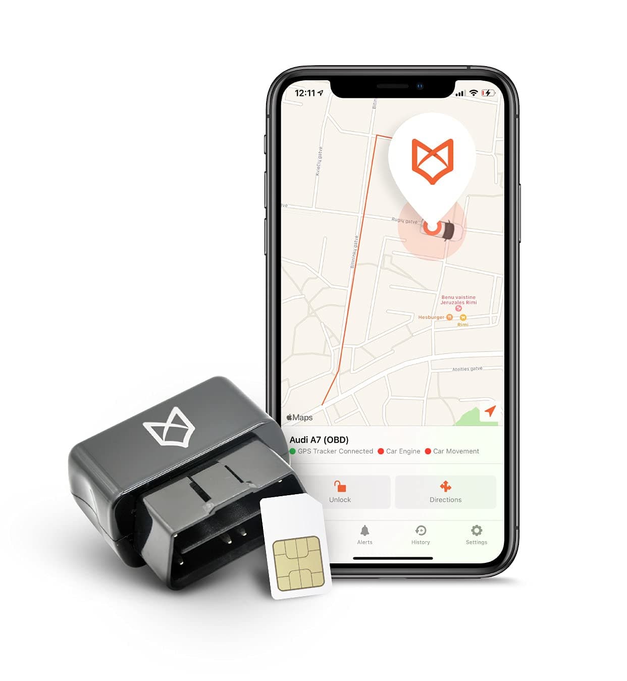 Real Time GPS Vehicle Tracker with Phone App, Easy Fit Car Security Tracker, Anti-Theft Alert System, Essential Accessories