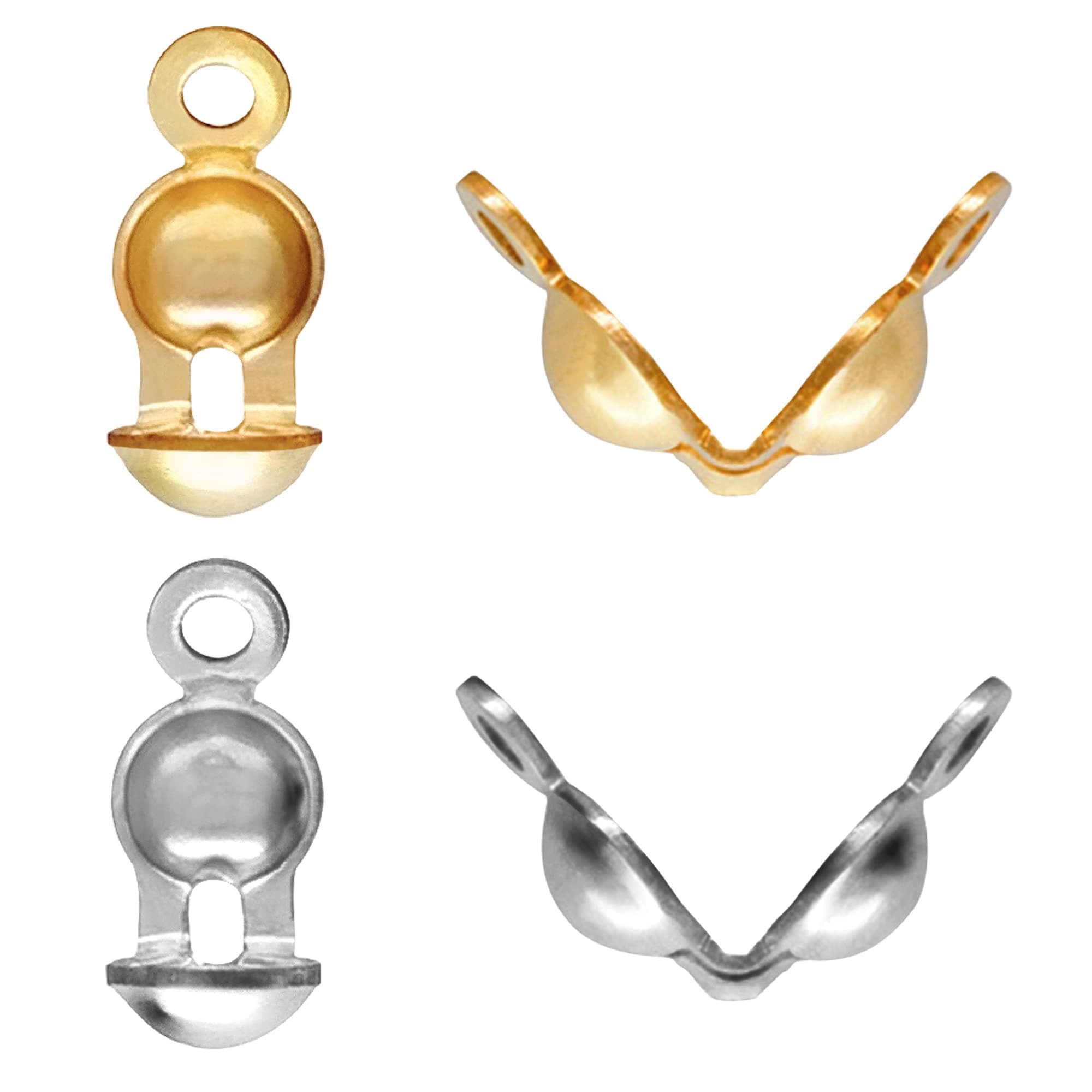 1000 PCS 2 Color Metal Open Bead Tips Knot Covers Bead Tips Knot Covers for Jewelry Making