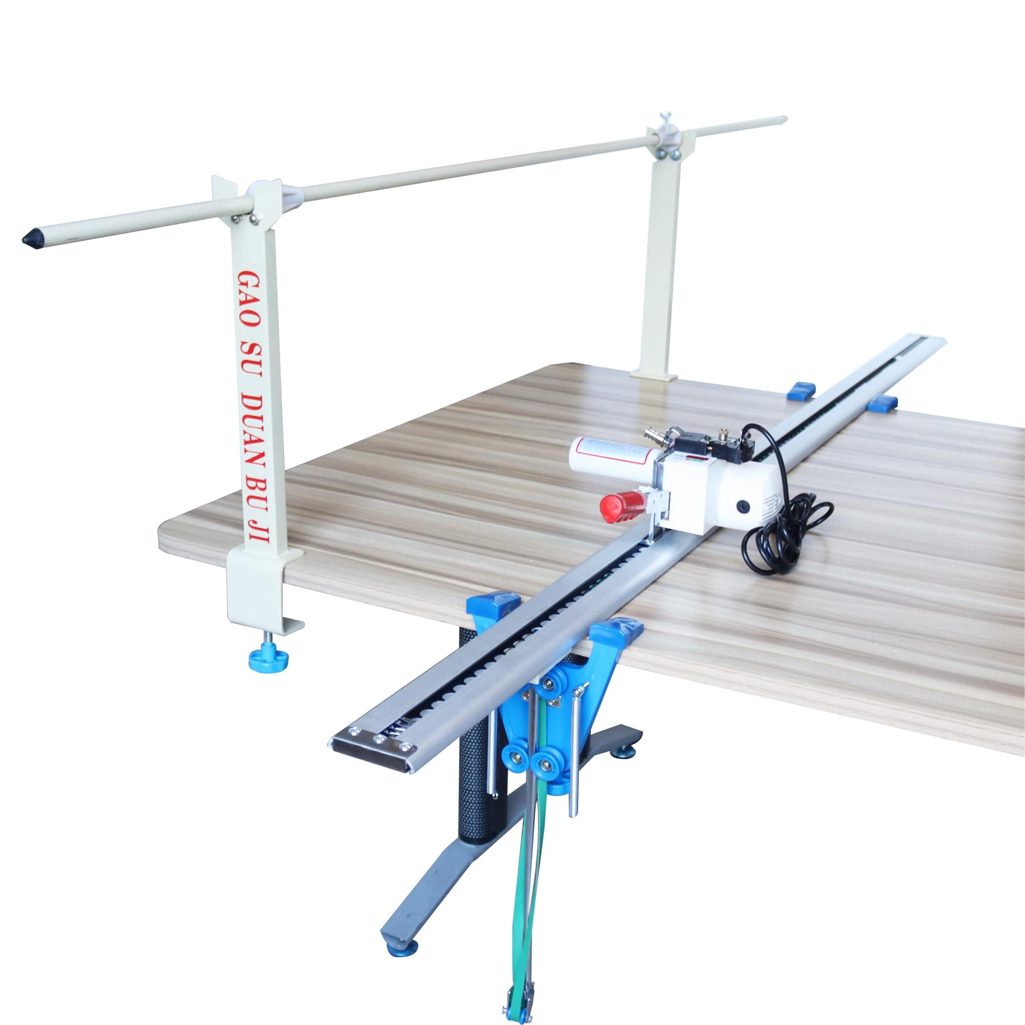 Cloth Cutting Machine High Speed Fabric Cutting Machine Cloth Cutter Fabric End Cutter with 86.6" Rack & Digital Counter for Clothing, Textiles, Leather Cutting 110V