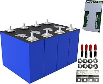 4PCS Hithium 3.2V 100Ah Lifepo4 Battery with BMS, Grade A Lifepo4 Cells Deep Cycle Lithium Iron Phosphate Replacement Battery Rechargeable Perfect for Boat, RV, Golf,Off-Grid