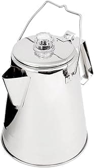 Percolator Coffee Pot I Glacier Stainless Steel Ultra-Rugged for Brewing Coffee Over Stove and Fire Ideal for Group Camping, 36 Cup