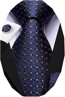 Dubulle Mens Paisley Striped Tie Woven Necktie for Men and Handkerchief Cufflinks Set Wedding Formal Business