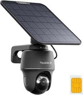 4K 4G Cellular Security Camera Wireless Outdoor, No WiFi 360 PT with 360 Auto Tracking, Smart AI Detection, Color Night Vision, 512G Local Storage, SIM Card Included, Go PT Ultra-Grey+SP2