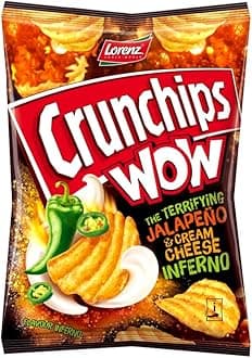 VSTAR Chips Crisps Bags Collections - Deliciously light & Crispy Chips Bags (Crunchips Jalapeno & Cream Cheese 80g, 2 Packs)