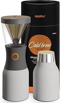 asobu Cold Brew Coffee Maker, Award-Winning 40oz Insulated Cold Brew Brewer with Portable Stainless Steel Carafe – No.1 Europe Coffee Fest Winner, Leakproof, BPA-Free, Keeps Cold 24H