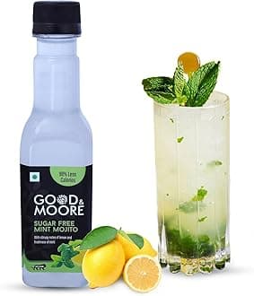 GOOD&MOORE Sugar Free Mint Mojito Syrup Liquid | For Cocktail, Mocktail, Sodas, Ice-Teas And More | Diabetic Friendly | Concentrated Syrup | Ready To Mix | Premium Syrup, 250Ml