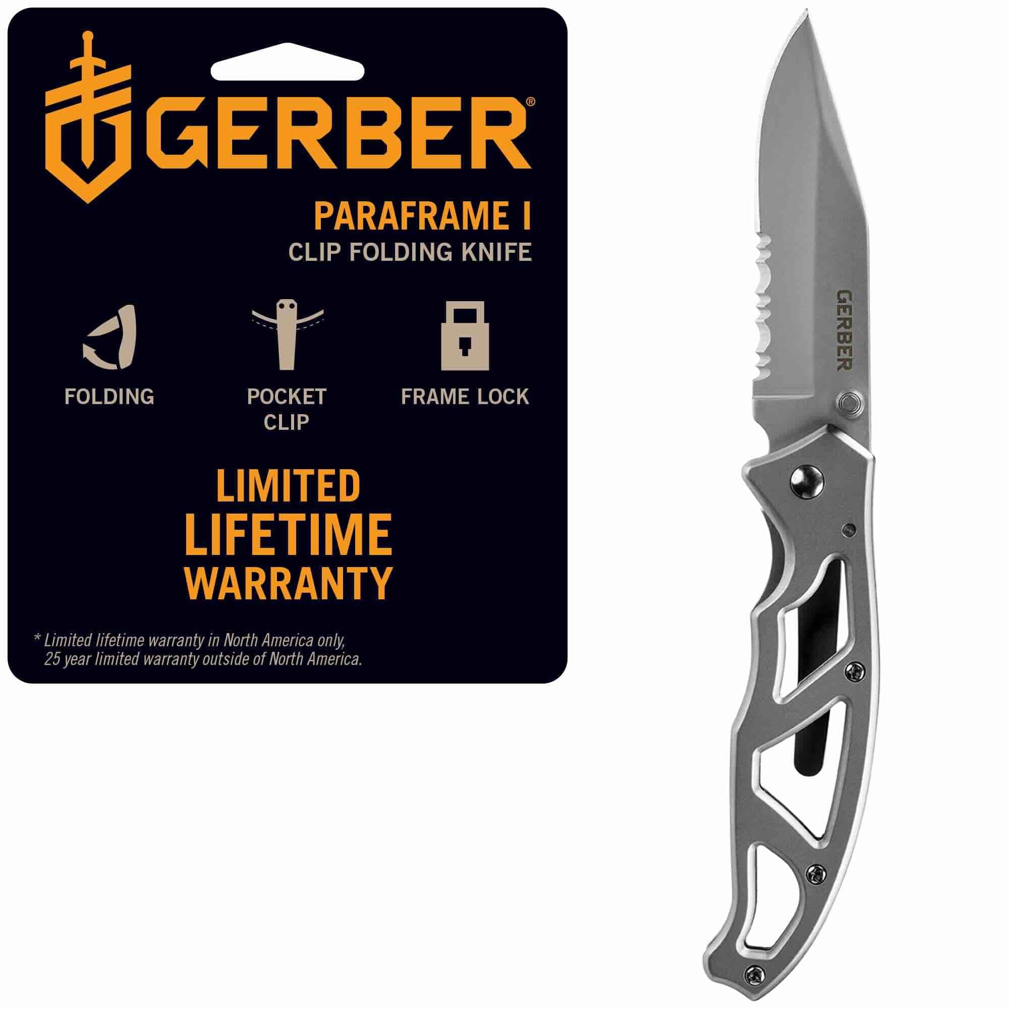 Gerber Paraframe I Knife, Fine Edge, Grey [22-48446]