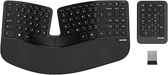 Incase Sculpt Ergonomic Keyboard – Designed by Microsoft – Split Keyset Design, Palm Rest, Contoured Layout, One-Touch Windows Button, AES 128-Bit Encryption, Includes Separate Number Pad – Black