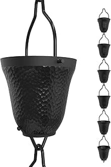 Rain Chains Direct Contempo Rain Chain Extension, 3 Feet Length, Aluminum, Black Powder Coated, Functional and Decorative Replacement for Gutter Downspouts