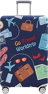 Travelkin Luggage Cover Washable Suitcase Protector Anti-scratch Suitcase cover Fits 18-32 Inch Luggage (Go travel-Trip, L)