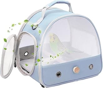 Bird Carrier, Portable Small Bird Parrot Parakeet Carrier with Standing Perch and Soft Mat, Side Access Window Collapsible