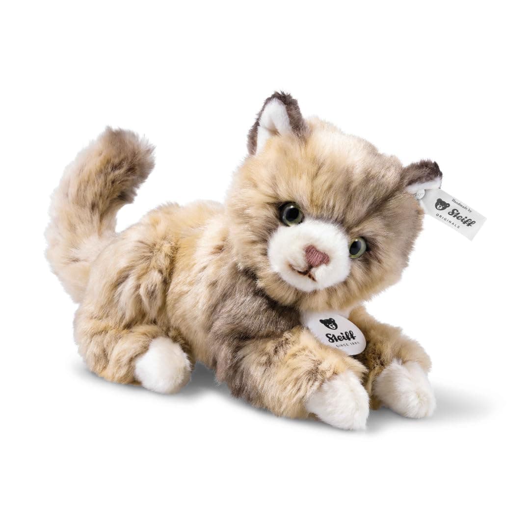 Cat Plush Animal Toy, Spotted Brown