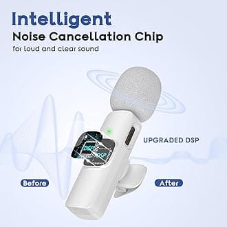 USB C Mini Wireless Lavalier Microphone for iPhone 15 16, iOS and Android Devices - Noise Reduction Lapel Mic for Recording, Clip on Omni Lav Mic for Video Recording, Tiktok, Youtube, Vlog (White)