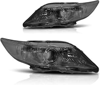 PM PERFORMOTOR Headlights Assembly Compatible with 2010 2011 Toyota Camry, 2Pcs Projector Headlamps with Smoked Lens Clear Corner