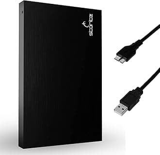 Storite External Hard Drive 1TB USB 3.0 Ultra Slim Portable HDD with 5 Gbps Data Transfer, 2.5 Inch Aluminium Design for PC, Mac, PS4, PS5, Gaming Console, Black