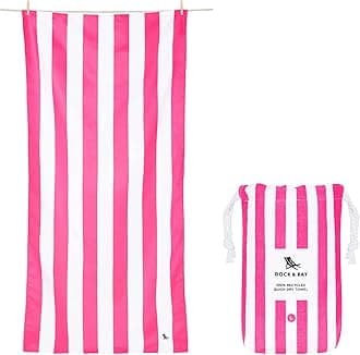 Dock & Bay Beach Towel - Quick Dry, Sand Free - Compact, Lightweight - 100% Recycled - Includes Bag - Cabana - Phi Phi Pink - Extra Large (200x90cm, 78x35)