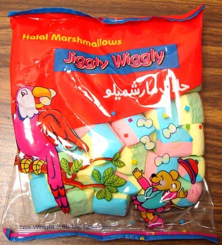Jiggly Wiggly Halal Marshmallows 8.8 Oz Package (Fruity Colored Flavor)
