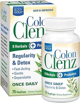 Colon Clenz Regularity & Detox Formula | Once Daily with 9 Herbs + Active Probiotics (75 CT)