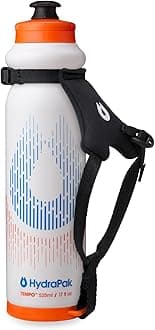 Tempo Pro 525ml - Handheld Running Squeeze Bottle for Training and Race Day Hydration with Removable Strap (525ml/17oz) - White