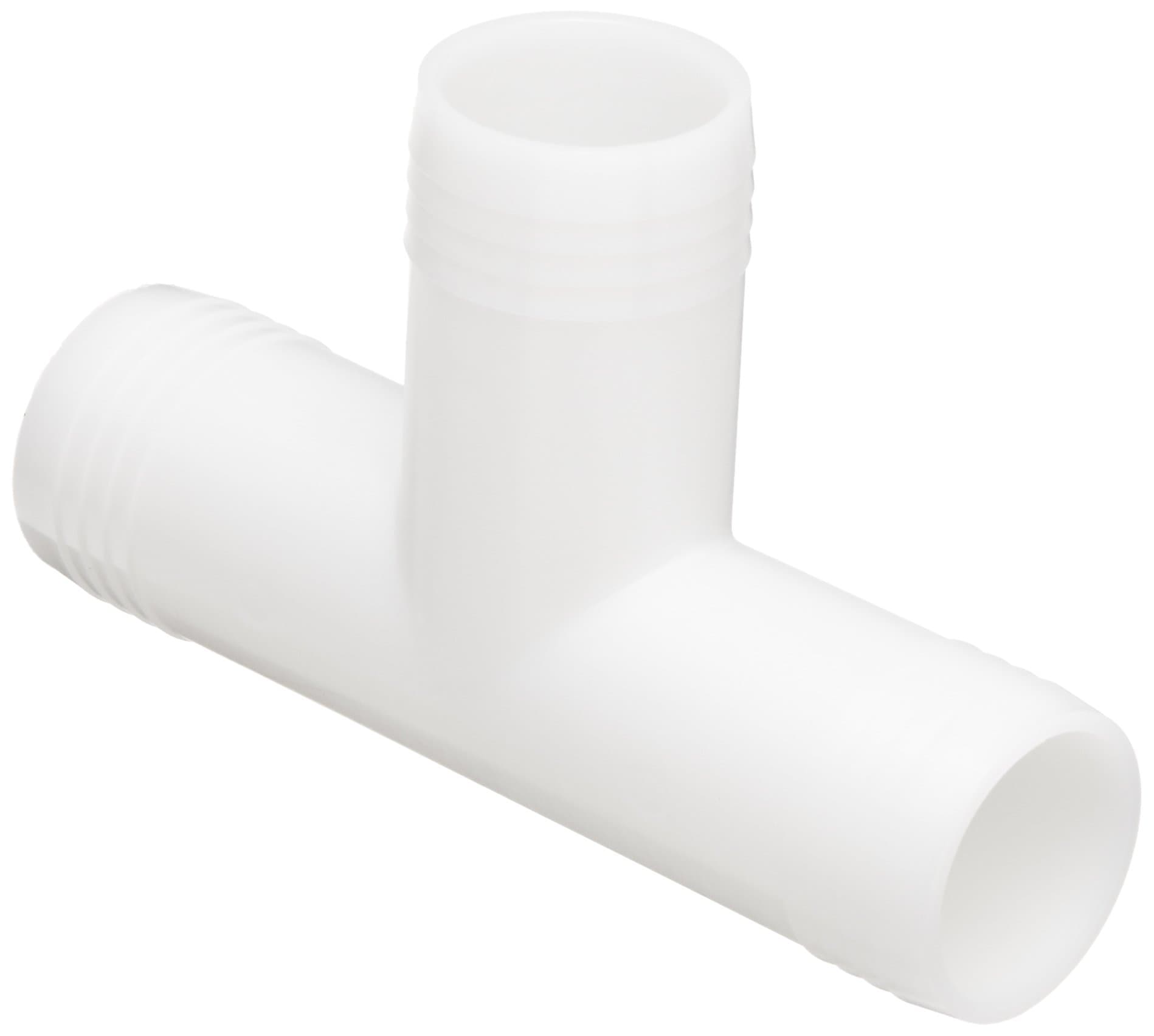 Thogus Nylon Tube Fitting, Tee, White, 3/8" Barbed (Pack of 10)