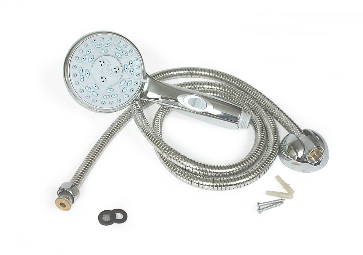Camco 43713 RV Shower Head Kit with On/Off Switch and 60" Flexible Shower Hose (Chrome)