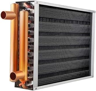 Water to Air Heat Exchanger 30x30 with 1 1/4" Copper Ports for Outdoor Wood Furnaces, Residential Heating and Cooling, and Forced Air Heating