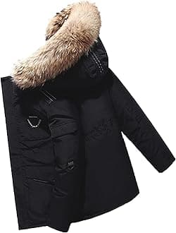 Men's Down Jacket Big Goose Autumn And Winter Thickened Coat Canada Style Warm Snow Coat (Color : Noir, Size : M)
