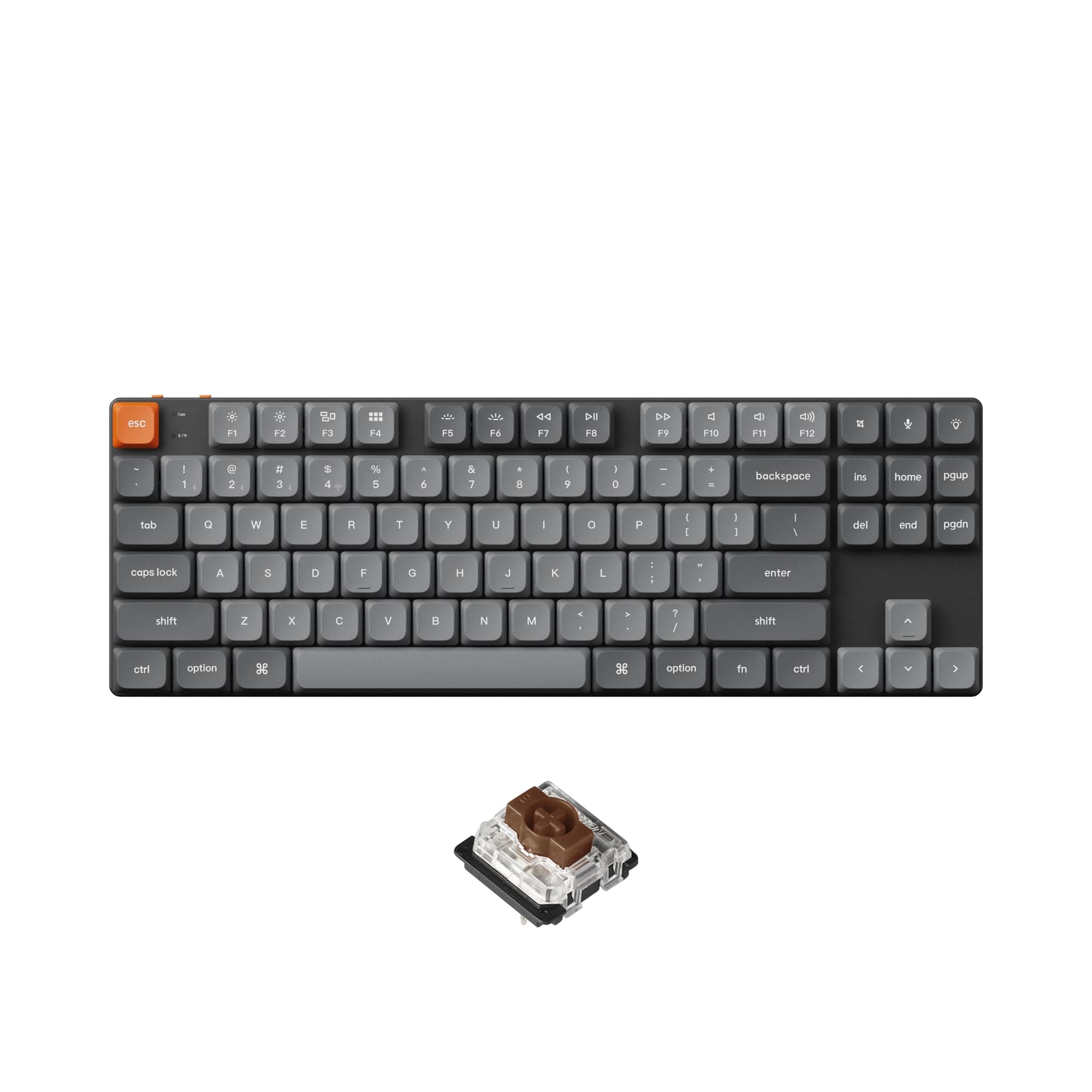 K1 Max Ultra-Slim QMK/VIA Bluetooth Wireless/USB Wired Custom Mechanical Keyboard, 2.4 GHz Hot Swappable TKL Layout RGB Backlight Ergonomic Keyboard with Low-Profile Gateron Brown Switch