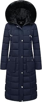 Women's Waterproof Long Winter Coat Thickened Down Alternative Jacket Warm Puffer Jacket Parka