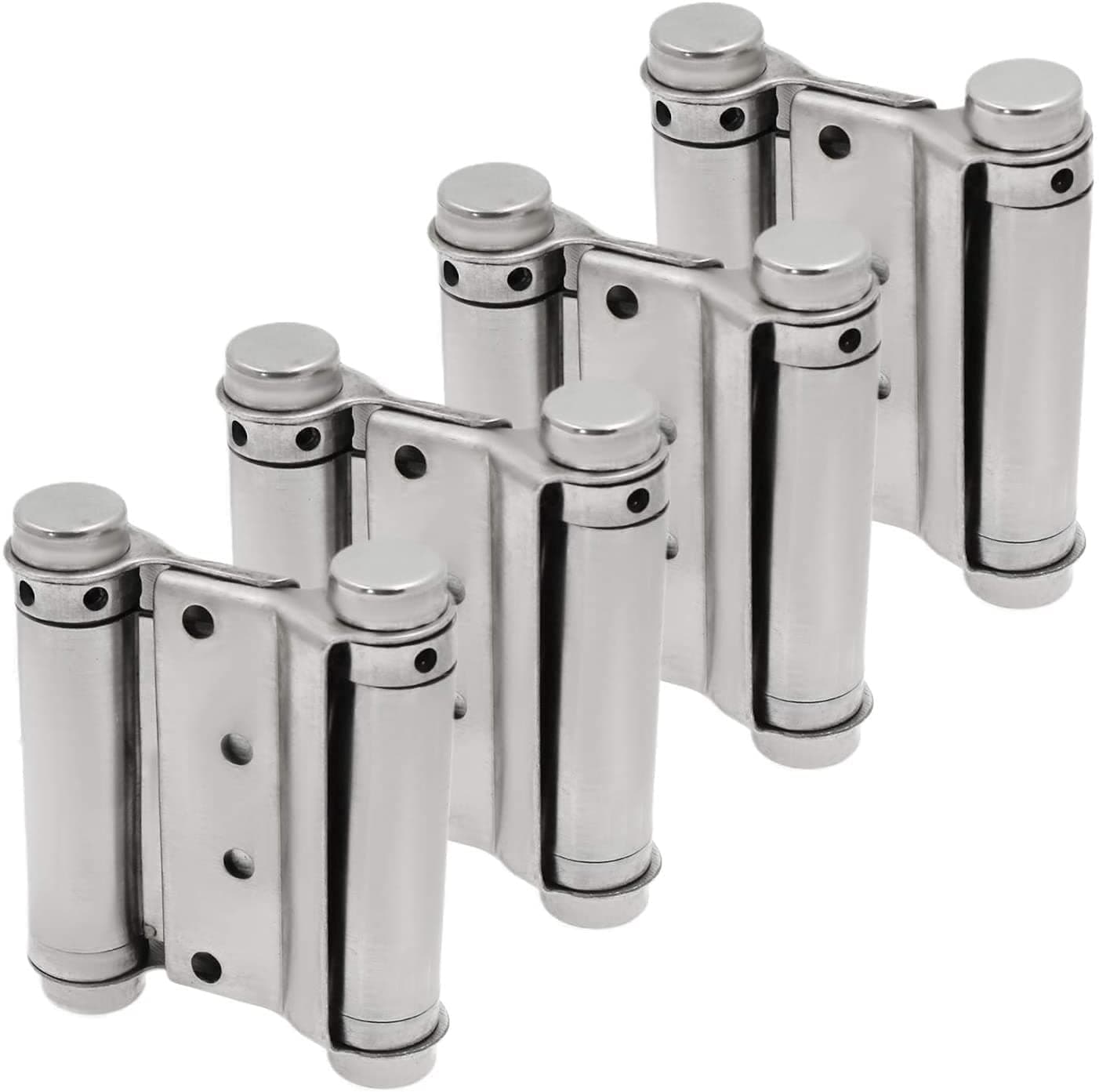 4 PCS 3" Double Action Door Hinge, Heavy Duty Stainless Steel Hinges with Screw for Saloon, Western Bar, Pub Swinging & Cafe Doors