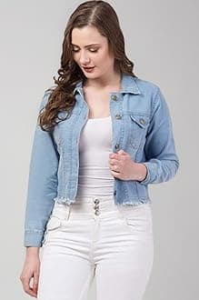 FUNDAY FASHION Women Denim Standard Length Full Sleeve Solid Jacket