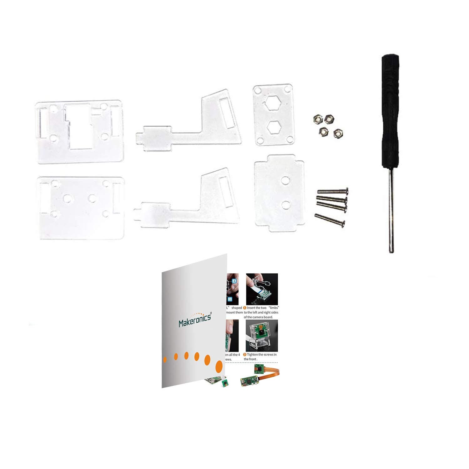 Makeronics Acrylic Holder Case for Raspberry Pi 5MP 1080P Camera Module (Transparent)