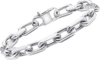 VNOX Link Chain Bracelets for Men - Cool Mens Bracelets Diamond-Cut Paperclip Solid Chain Bracelet Chunky Stainless Steel Jewelry Trendy Gifts
