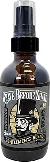 GRAVE BEFORE SHAVE Gentlemen's Blend Beard Oil (Bourbon/Sandal Wood Scent) 4 oz. BIG BOTTLE