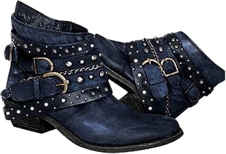 Casual Ankle Boots Women's Leather Fashion Chunky Heels Breathable Women's High Zip Shoes Retro Short Boots Women's Rain Boots Women Waterproof Lightweight