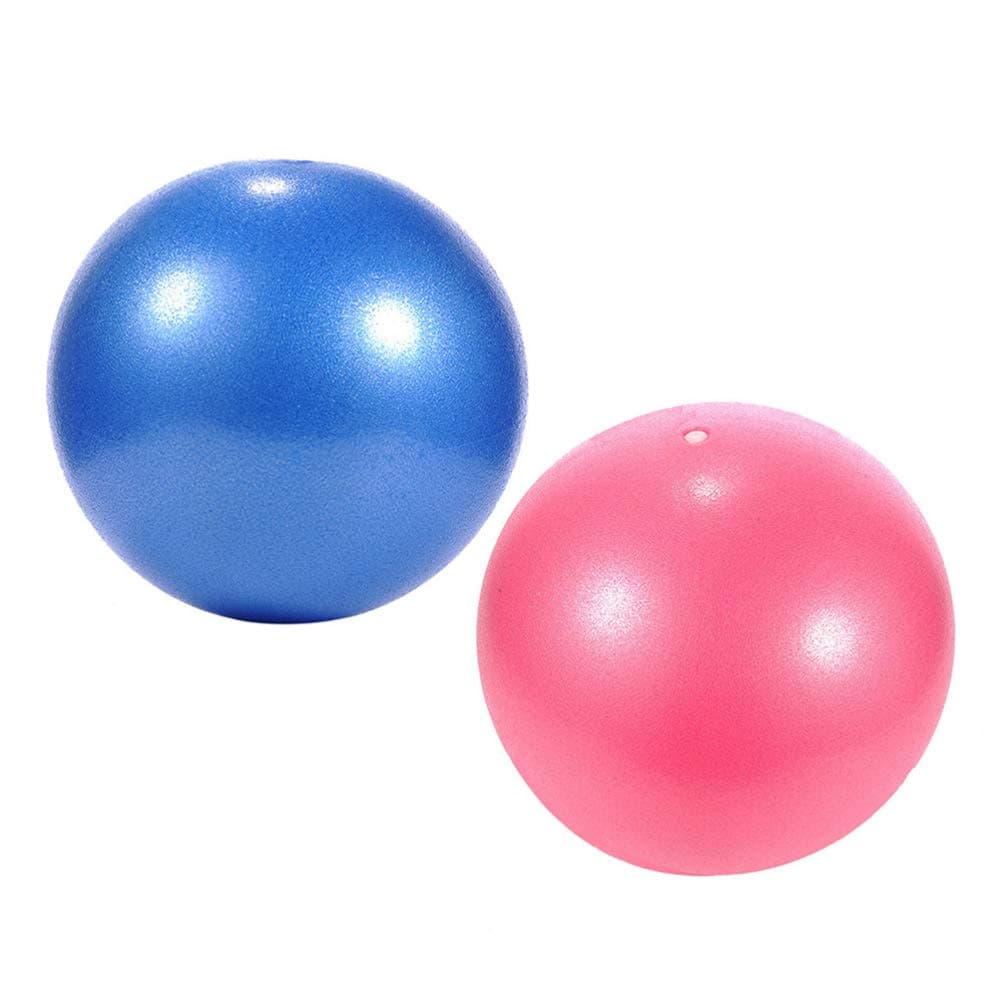 Garneck 2pcs Pilates Ball Small Exercise Balls Mini Yoga Balls with Inflatable Straw for Improves Balance Core Strength Physical Training (Random Color)