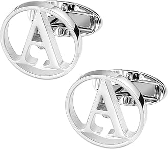 GWD Cufflinks for Men Classic Tuxedo Shirt Wedding Cuff Links Personalized Initials A-Z Gift