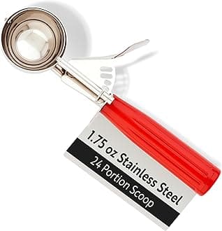 1.75-OZ Stainless Steel #24 Portion Scoop with Red Handle 1-CT