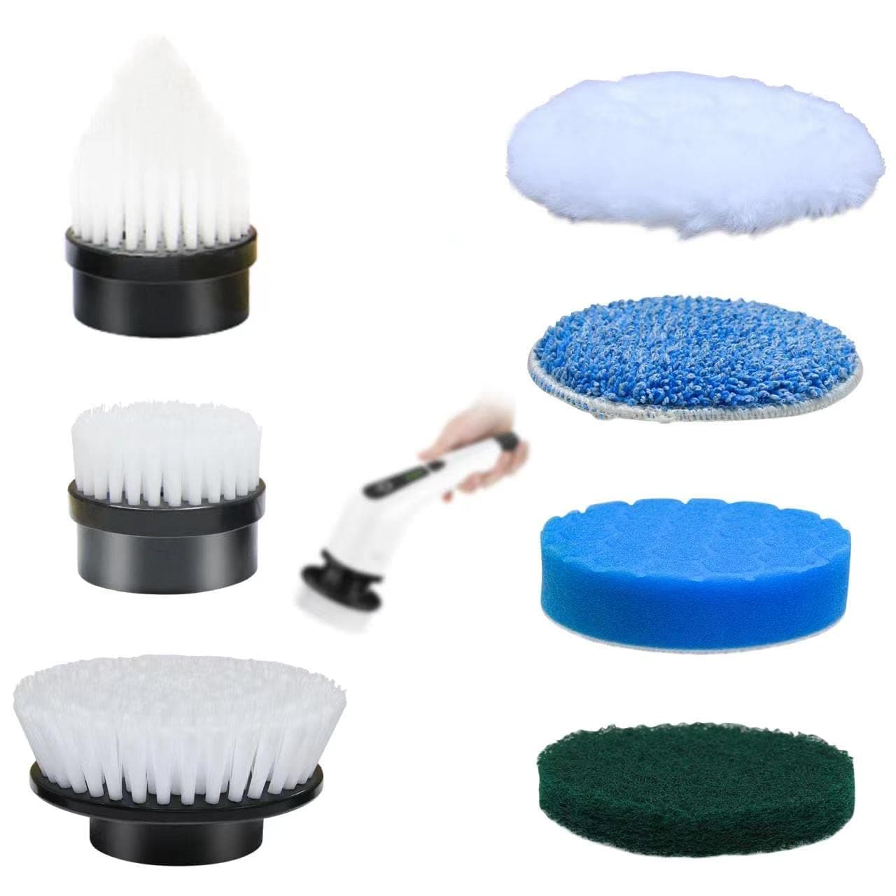 Leebein Electric Spin Scrubber Replacement Brush Heads, 7pcs Extra Brush Accessories Kit for All Brands of OEM ANS-8050 & ANS-8051 Cordless Cleaning Brush - Scrubber Not Included